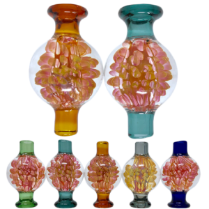 Alien Flower Monkey Pineapple Bubble Glass Carb Caps in Assorted Colours
