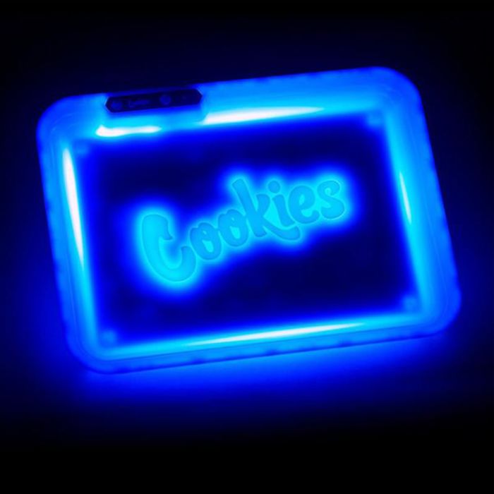 Cookies (Blue) LED Rolling Tray by Glow Trays LOUDcpt